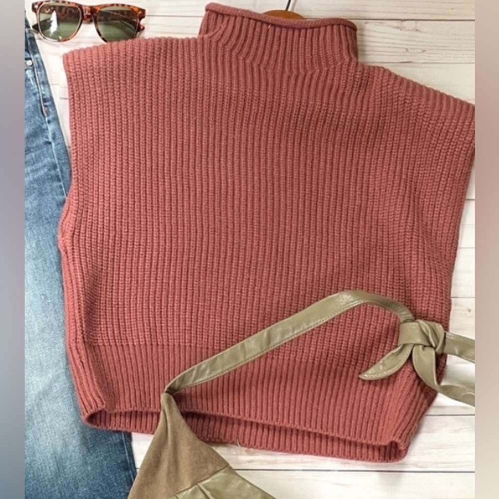 Zara padded shoulder knit sweater
